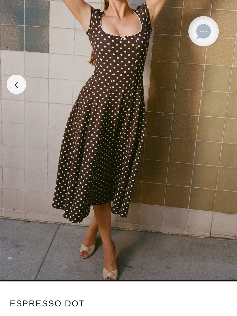 Rat Boi dream dress Espresso Polka Dot Fit-and-Flare Dress M